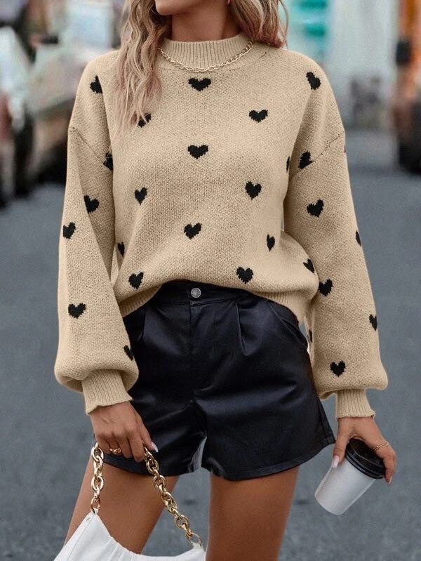 All over heart sweater - Docias boutique