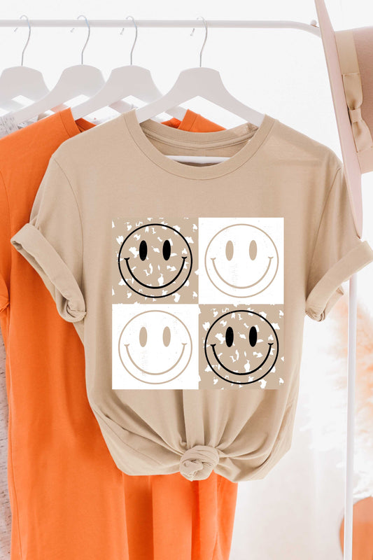 Four Square Happy Face Graphic Tshirt
