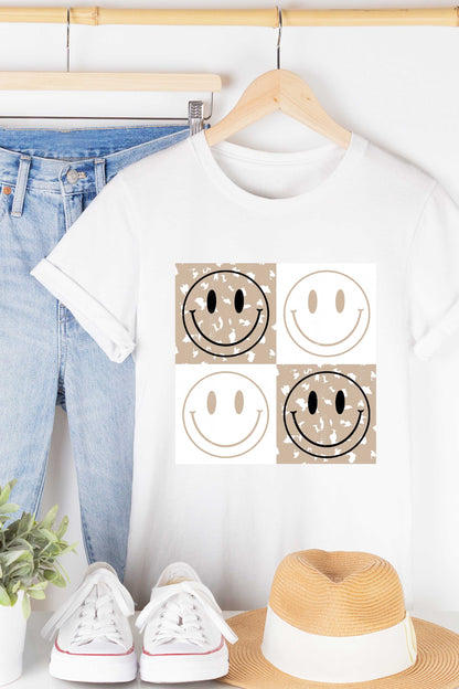 Four Square Happy Face Graphic Tshirt