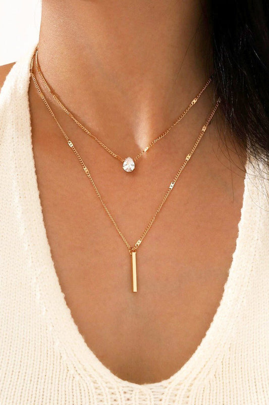 2 Tier Pendant Gold Necklace - Docias boutique
