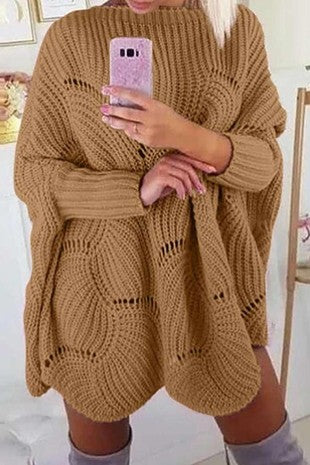 Kayla Hollow Out Batwing Knit Sweater