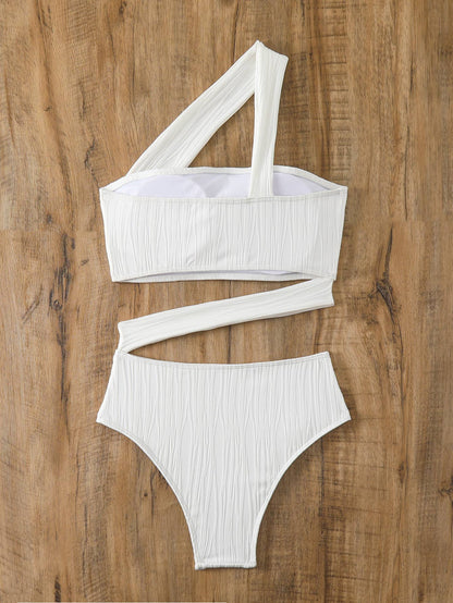 Solid color one-piece swimsuit bikini