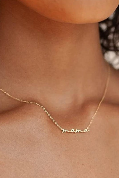 18K Non-Tarnish Stainless Steel Chain Mama Necklace