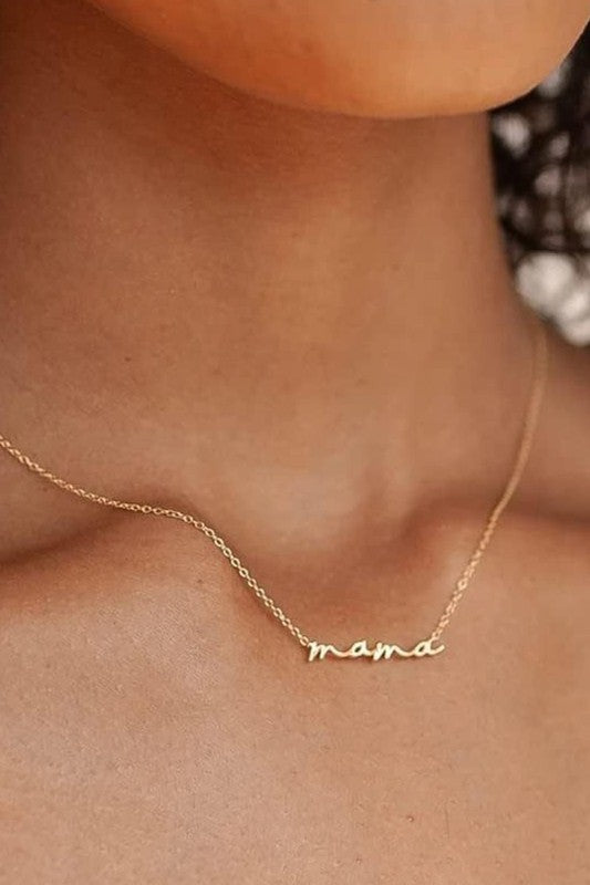 18K Non-Tarnish Stainless Steel Chain Mama Necklace