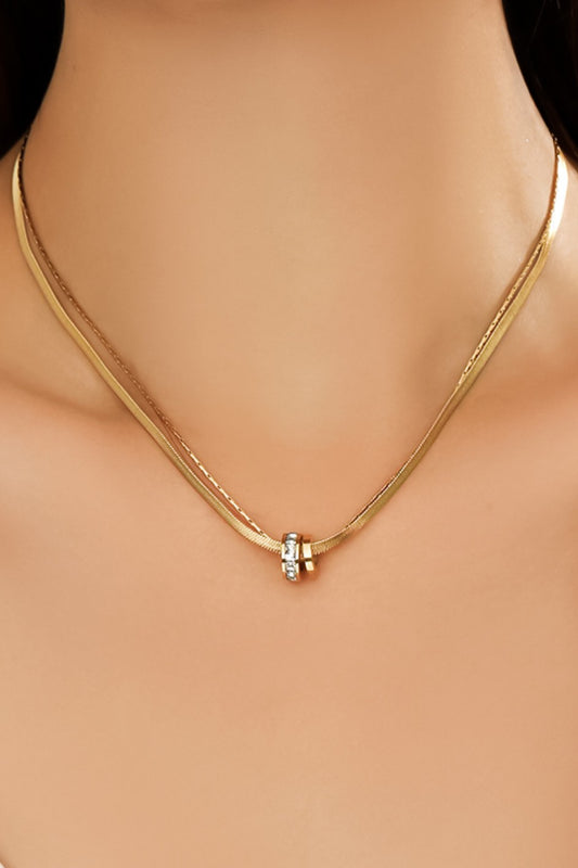 Dainty 18K Gold Plated Stainless Steel Chain Multi Layer Necklace