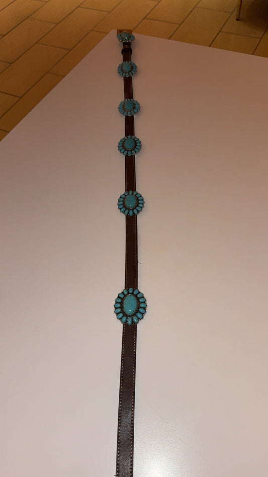 Leather Turquoise Belt