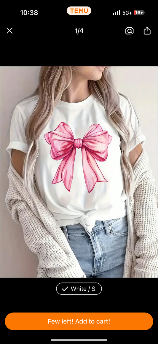Pink Bow Graphic Tee