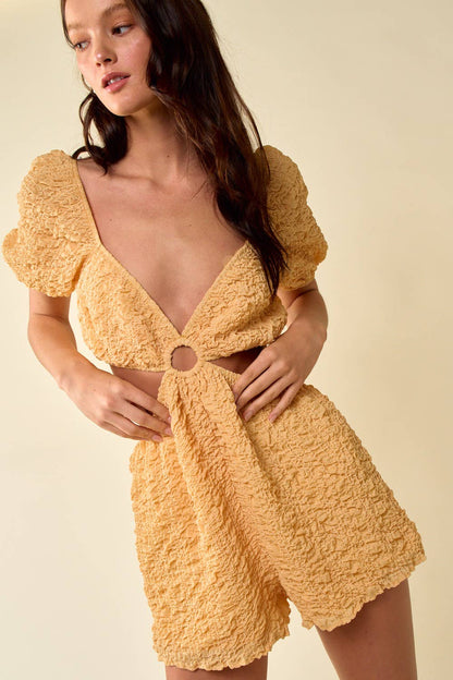 O-RING CUT OUT SHORT ROMPER