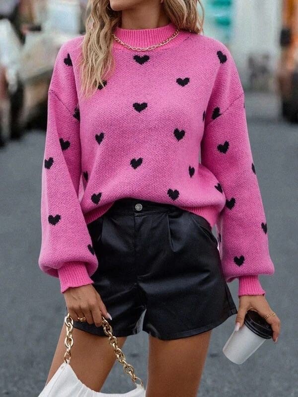 All over heart sweater - Docias boutique