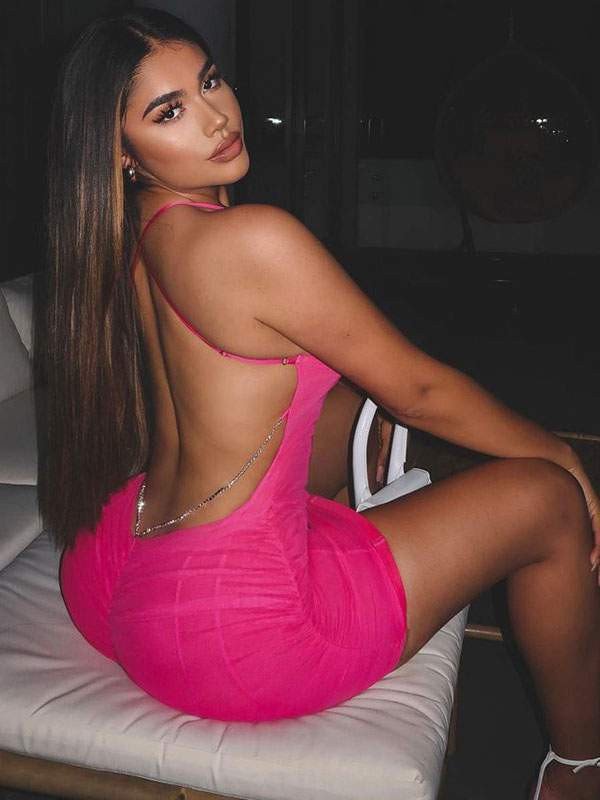 Chained Open Back Dress - Docias boutique
