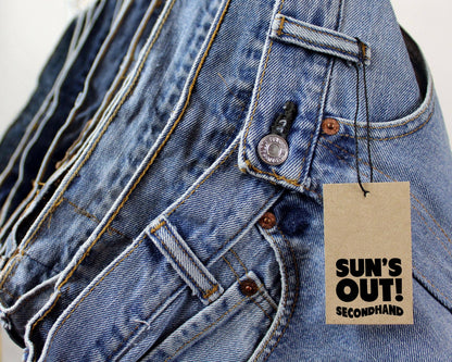 Low-Rise Upcycled Denim Cutoff Shorts - Frayed
