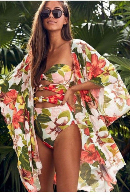 Front Knotted Flower Swimsuit - Docias boutique