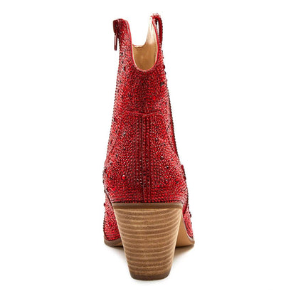 Heather Rhinestone Ankle Boot - Docias boutique