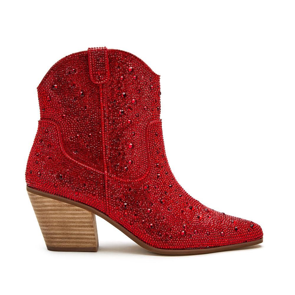 Heather Rhinestone Ankle Boot - Docias boutique