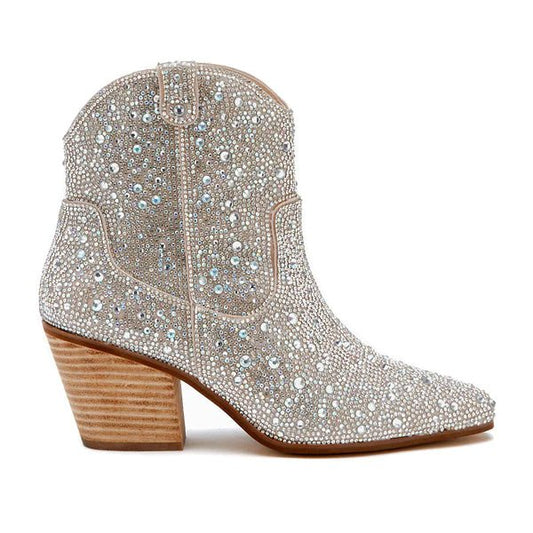 Heather Rhinestone Ankle Boot - Docias boutique