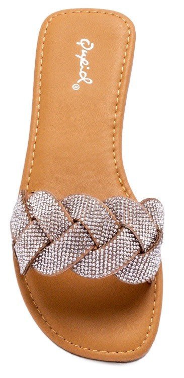 Rhinestone Slip On Sandal - Docias boutique