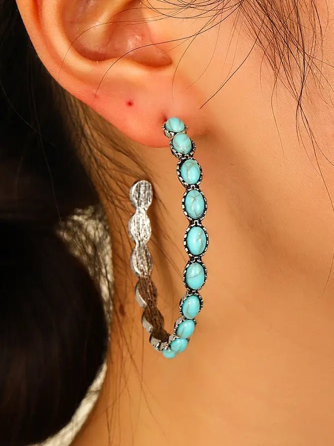 Round Turquoise Earrings - Docias boutique