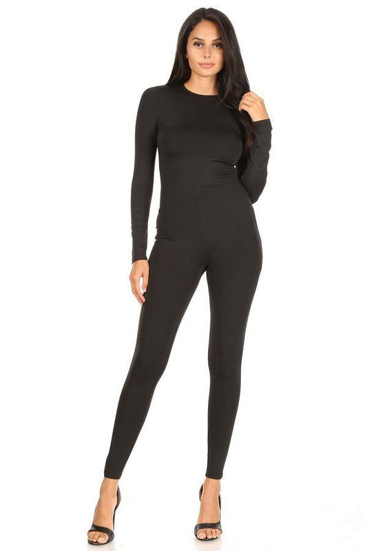 Solid Color Long Sleeve High Waisted Jumpsuit Reversable - Docias boutique