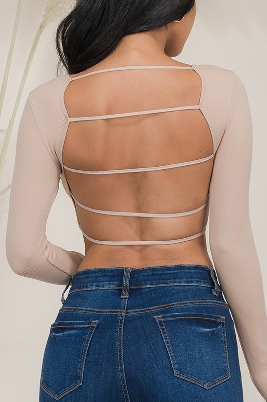 Strappy Backless Seamless Crop Top - Docias boutique