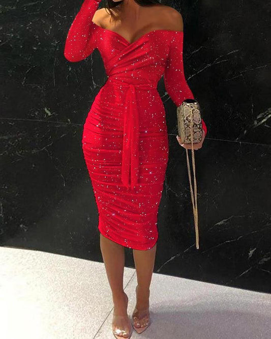 Tiffany Glitter Bodycon Dress - Docias boutique